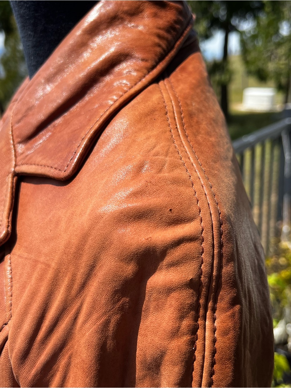 VTG Wilsons Womens Brown Soft Leather Collared Button Jacket-Size S - Picture 7 of 11
